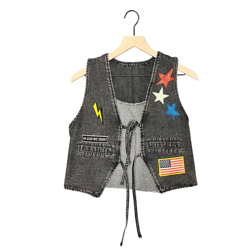 True American Denim Moto Vest ⚡️